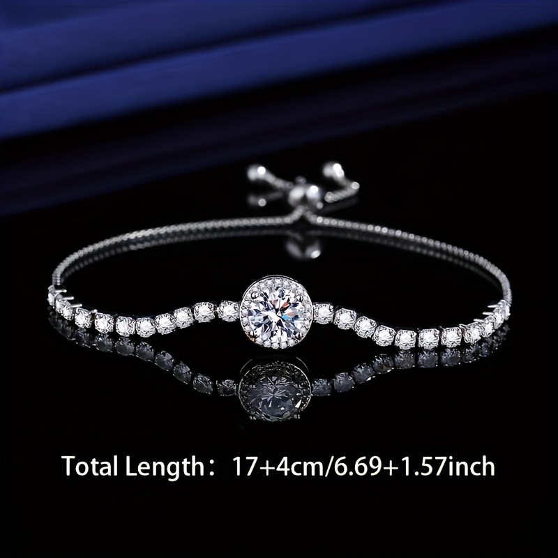 Elegant Round Circle Bag Bracelet, Sparkling Zirconia